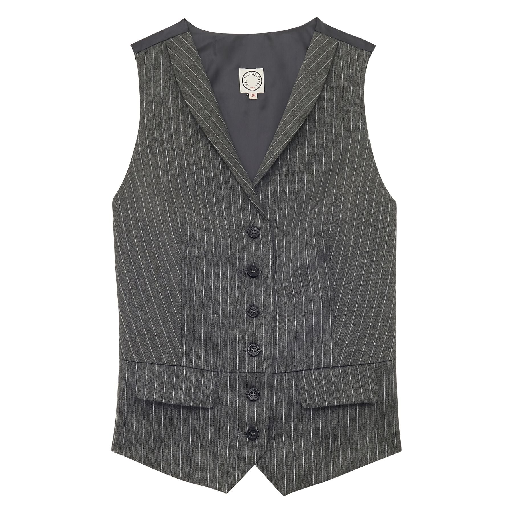 Gilet Robinson gris à rayures blanches – Image 2
