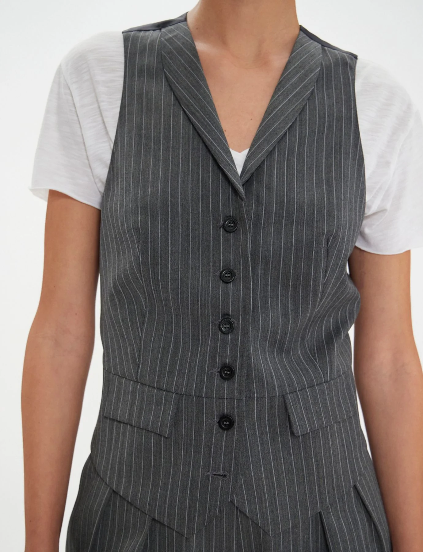 Gilet Robinson gris à rayures blanches – Image 6