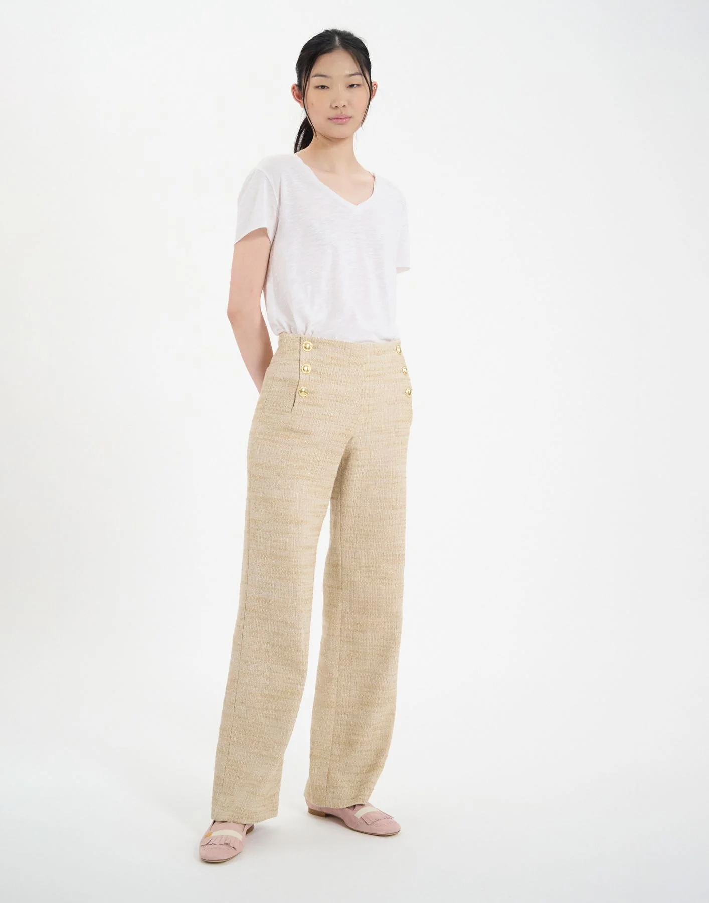 Pantalon à pont Gabriel sable – Image 3