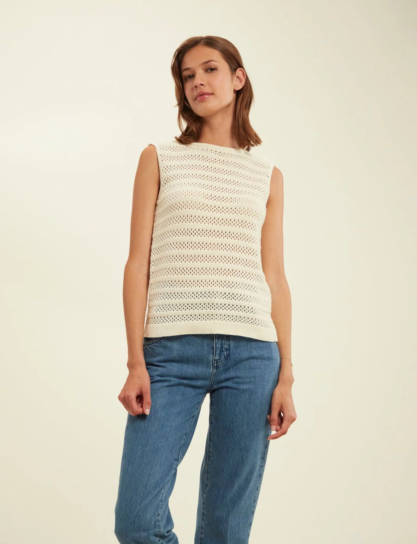Débardeur Clovis crochet écru – Image 3