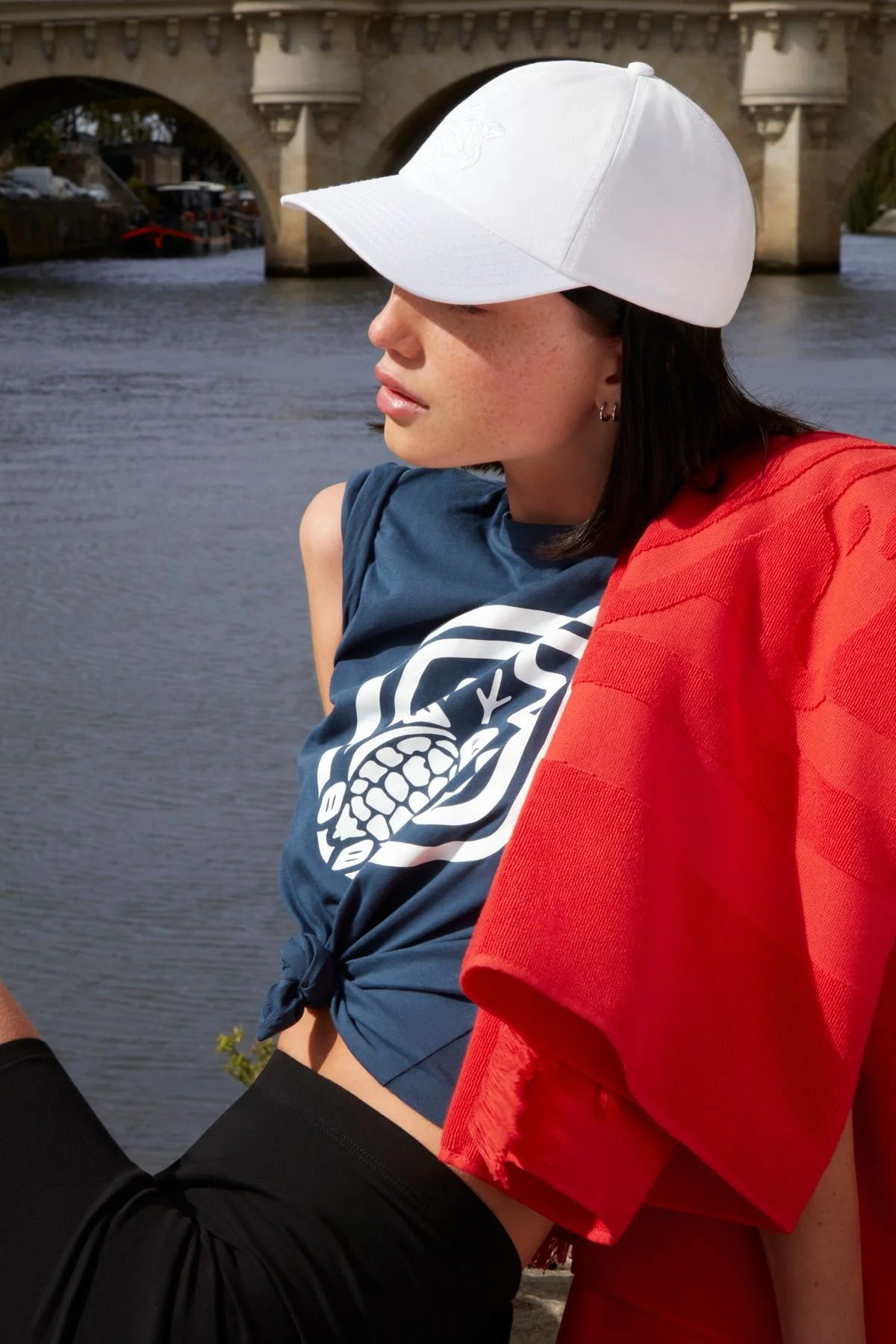 T-shirt Laora, coton bio, bleu marine – Image 3